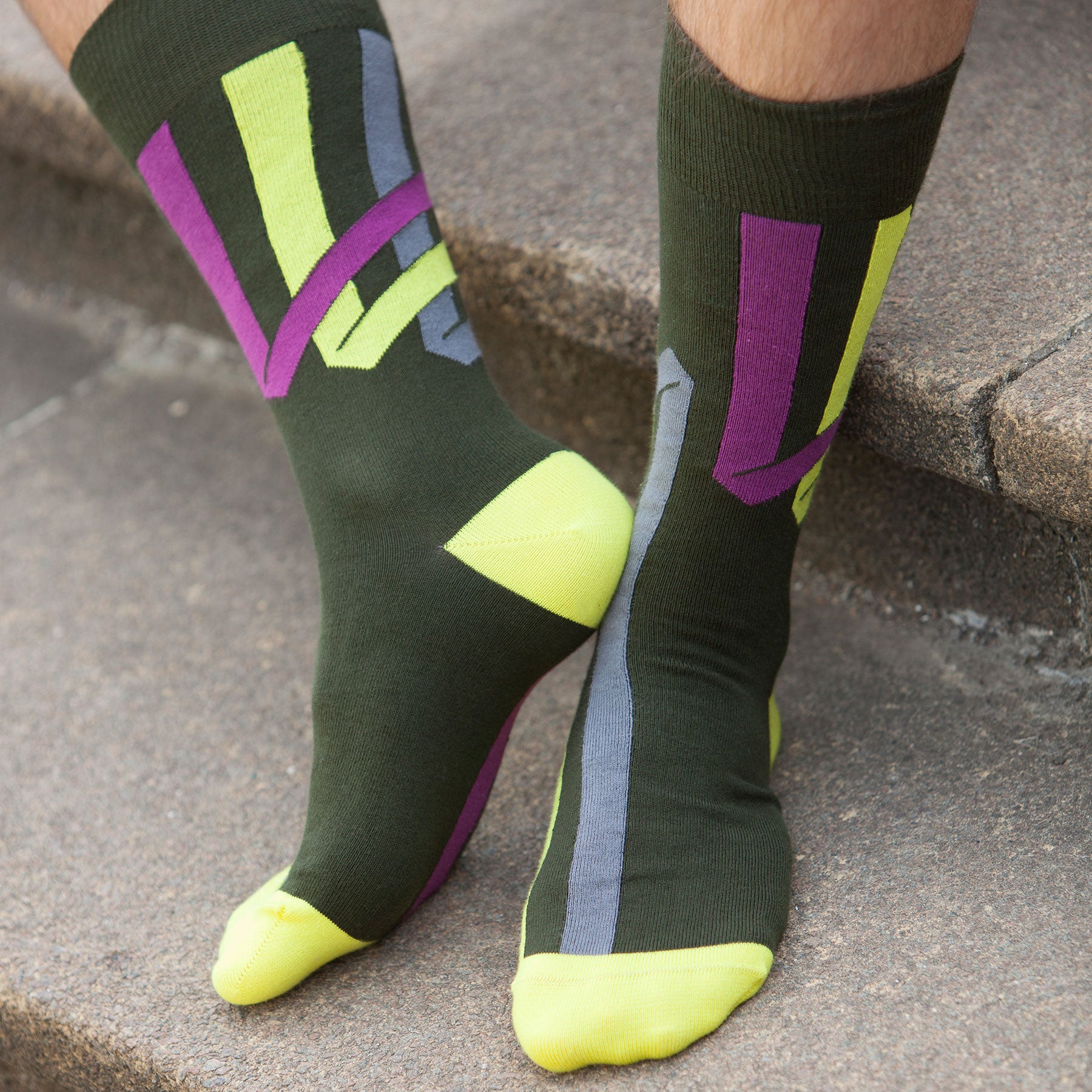 Block Stripe Socks - Rainbow • Hardman & Hemming Tailors