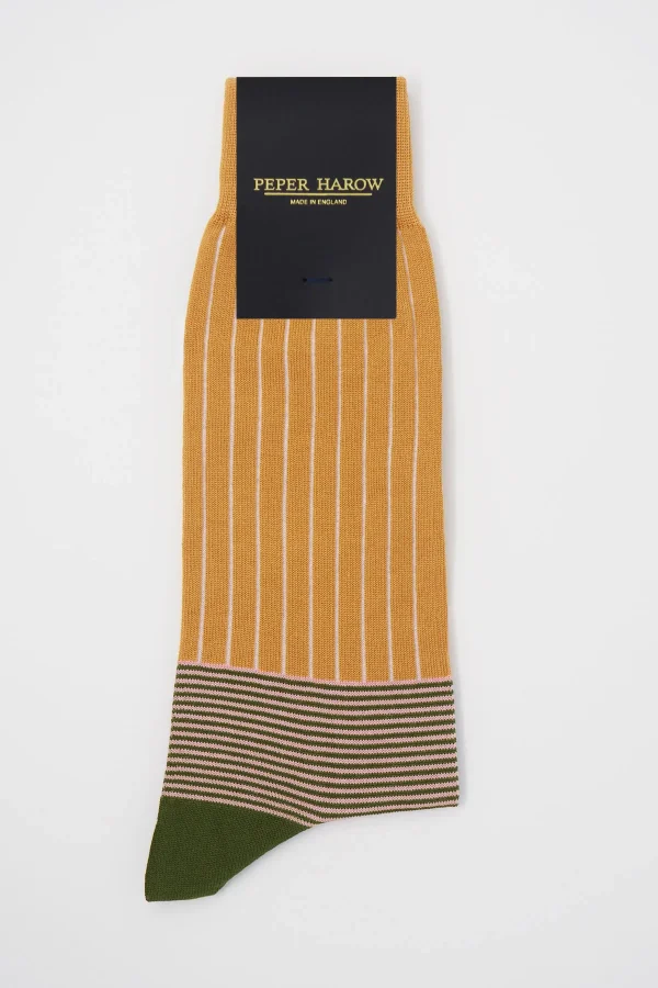 Oxford Stripe mustard egyptian cotton men s socks rider 1200x1800 1